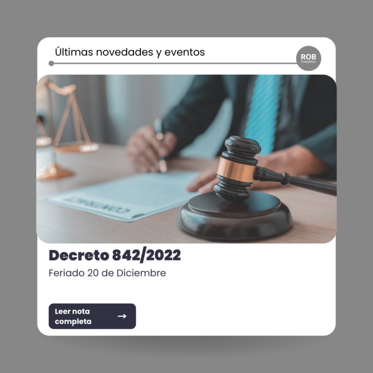 DECRETO 842/2022 – FERIADO NACIONAL MARTES 20-12-2022