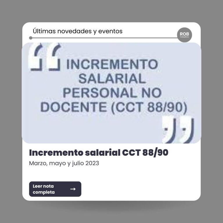 Incremento salarial CCT 88/90 – Marzo, mayo y julio 2023