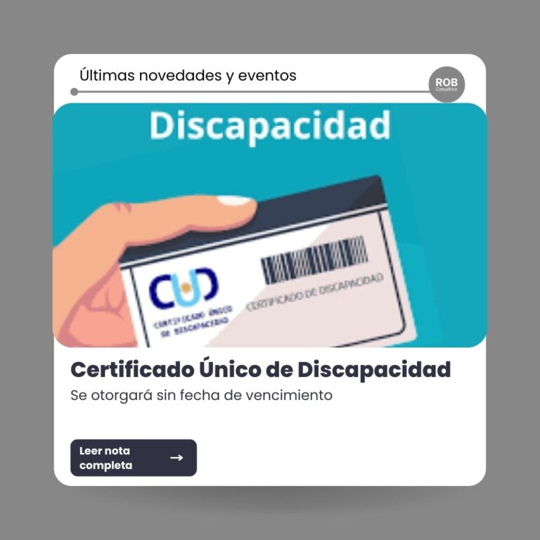 Certificado único de discapacidad: se otorgará sin fecha de vencimiento