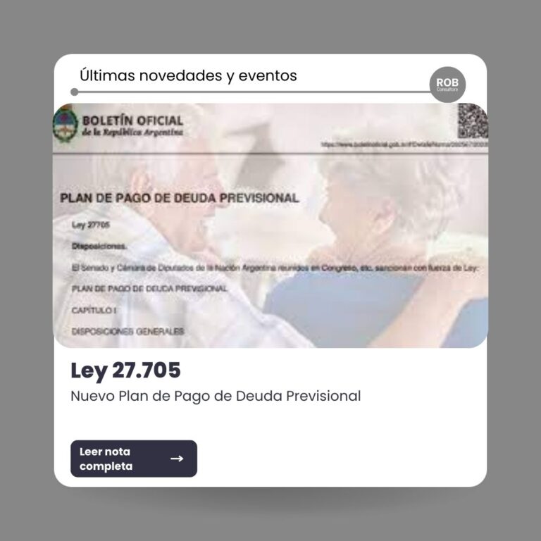 Ley 27705 – Nuevo plan de pago de deuda previsional