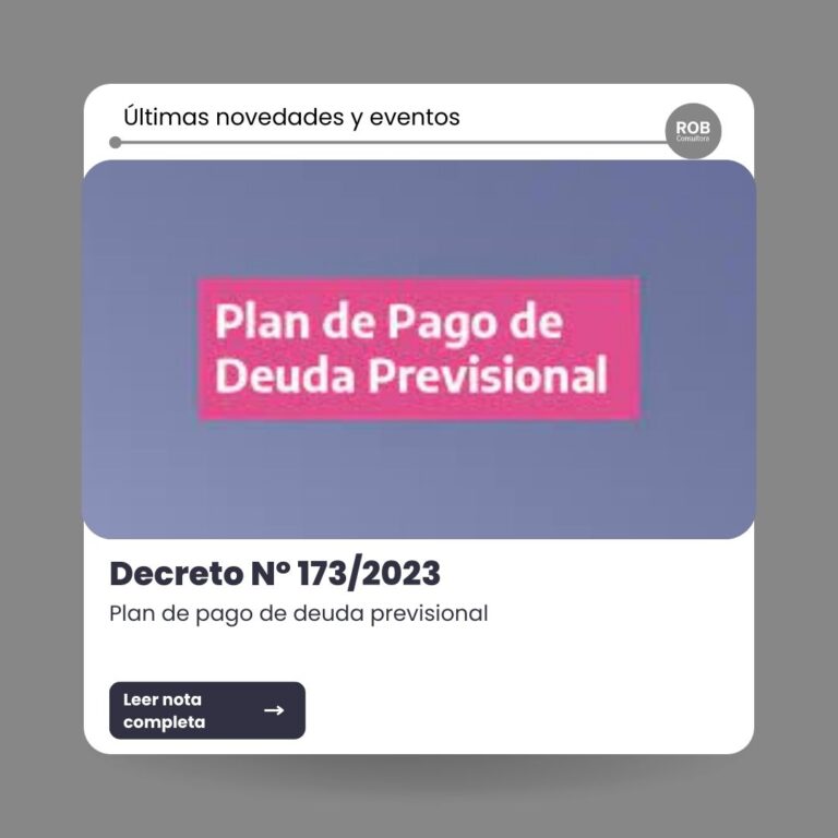 Decreto Nº 173/2023 – Reglamentación del plan de pago de deuda previsional