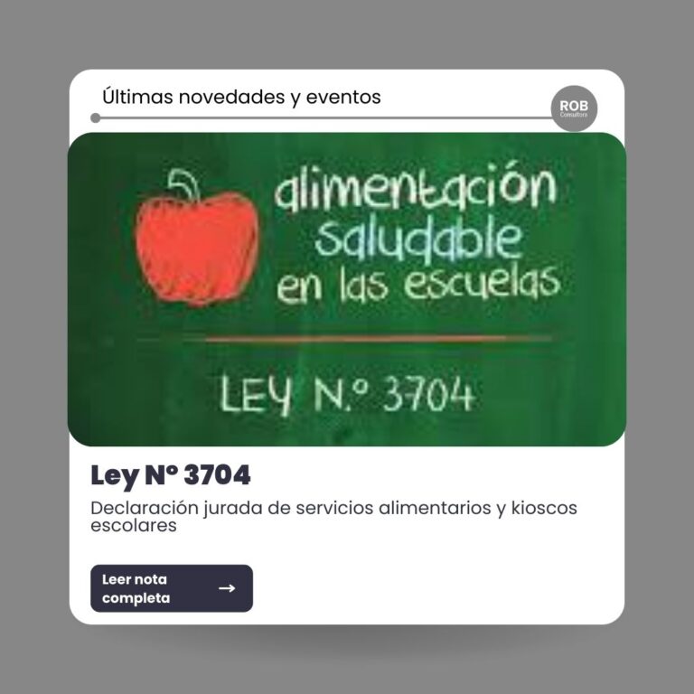 Declaración jurada de servicios alimentarios y kioscos escolares