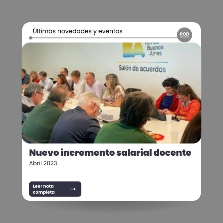 Nuevo incremento salarial docente – Abril 2023