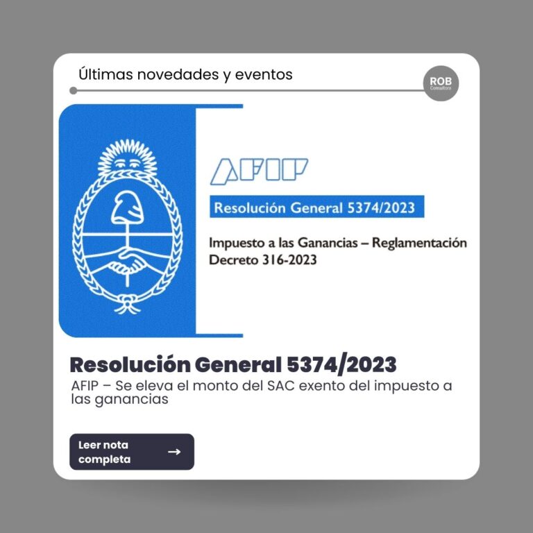 AFIP Resolución General 5374/2023