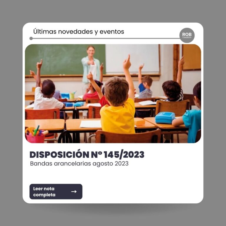Bandas arancelarias agosto 2023