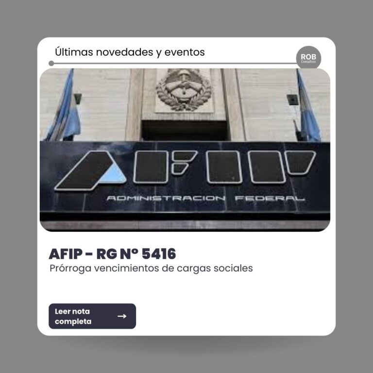 AFIP prórroga cargas sociales