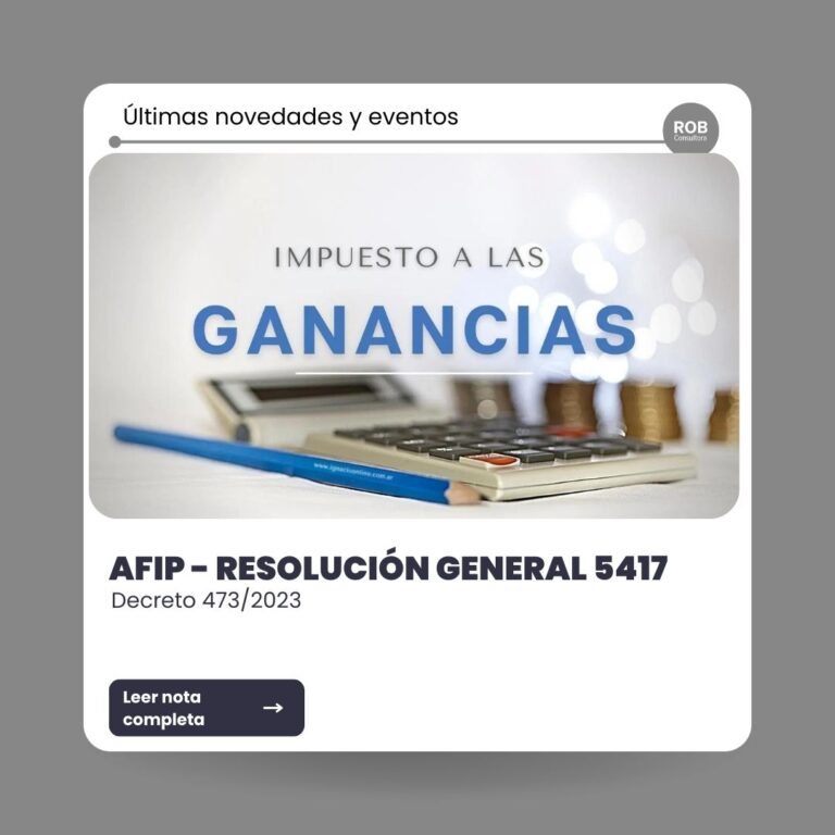 AFIP RG 5417 Ganancias