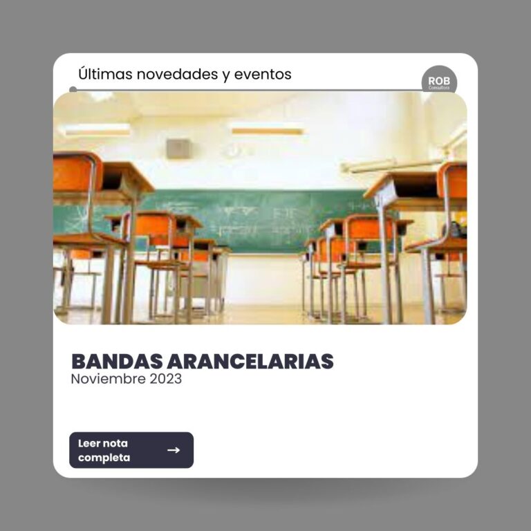 Bandas arancelarias noviembre 2023