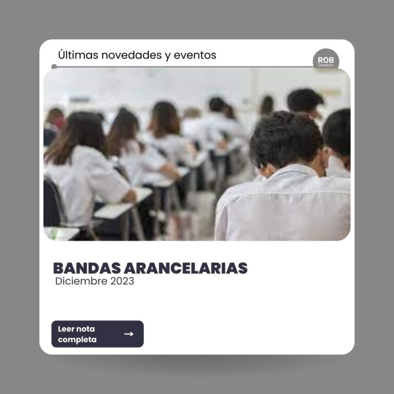 Bandas arancelarias diciembre 2023