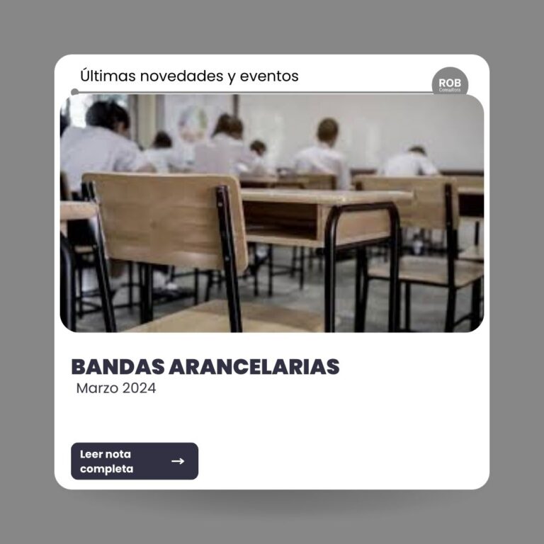 Bandas arancelarias marzo 2024