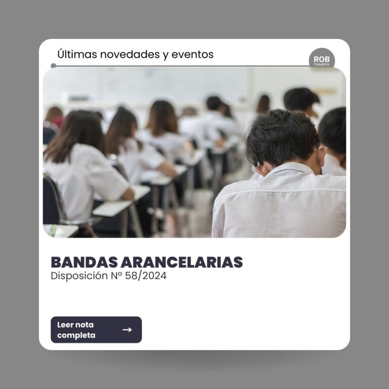 DGEGP – NUEVAS BANDAS ARANCELARIAS ABRIL 2024 – DISPOSICIÓN Nº 58/2024