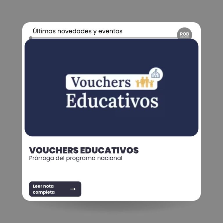 VOUCHERS EDUCATIVOS – PRÓRROGA DEL PROGRAMA NACIONAL