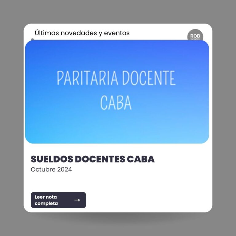 SUELDOS DOCENTES CABA – OCTUBRE 2024