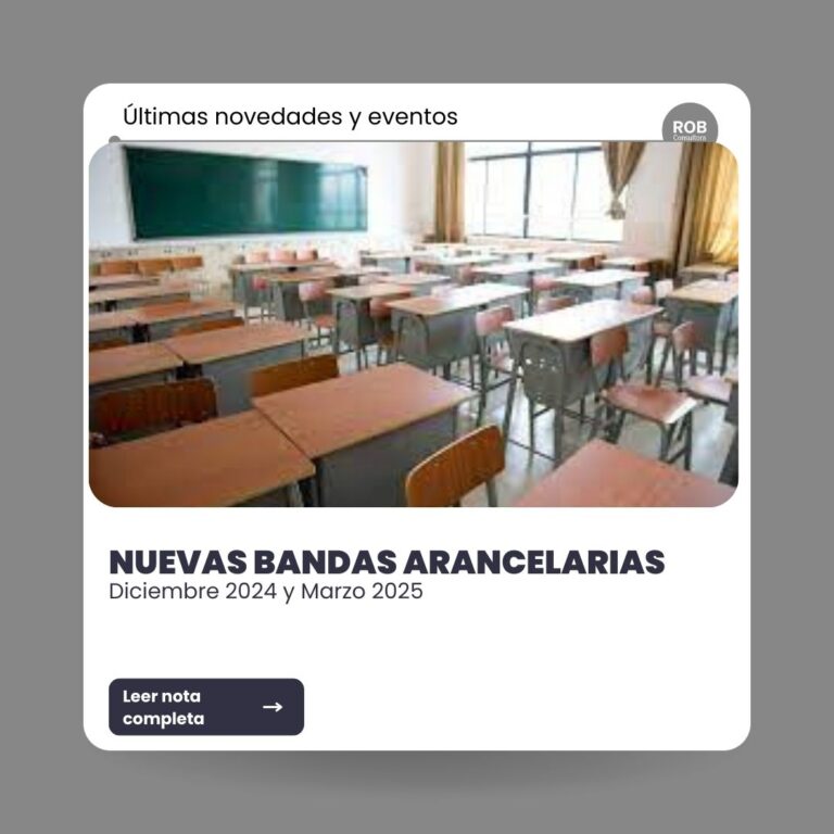 DGEGP – NUEVAS BANDAS ARANCELARIAS DICIEMBRE 2024 Y MARZO 2025 – DISPOSICIÓN N° 262- 2024